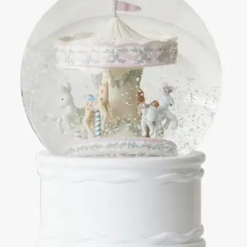 Pottery Barn Kids AERIN Spinning Carousel Musical Snow Globe